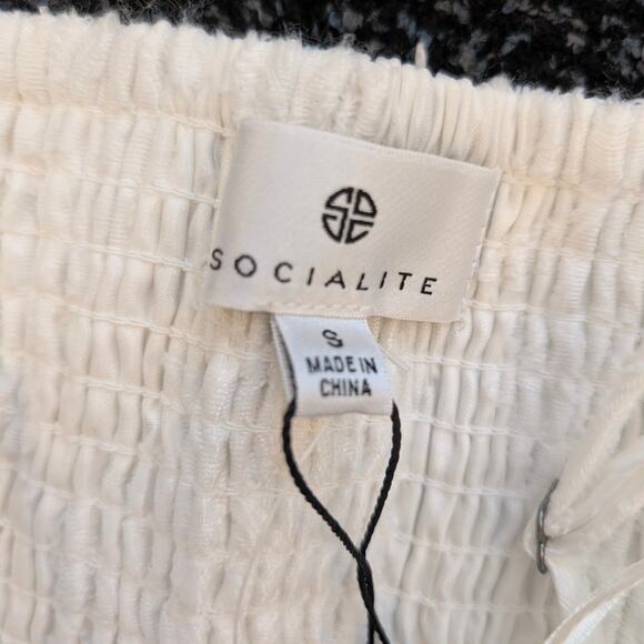 Socialite Women's Jacquard Midi Sundress Adjustable Strap White Size S - Picture 4 of 12